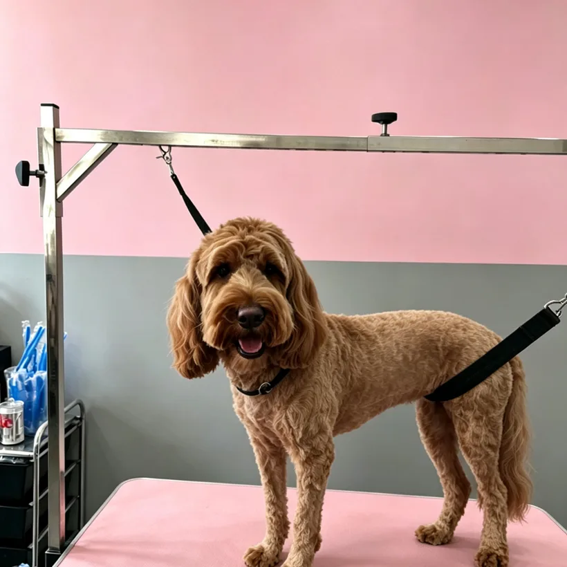 Freshly groomed cockapoo at Polished Paws